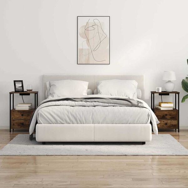 vidaXL &Scaron;alia lovos spintelė su stalčių Rūkyta ąžuolas 40 x 31 x 60 cm