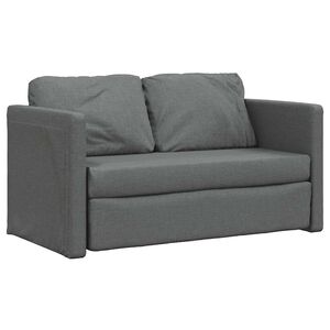 vidaXL Grindų sofa-lova, 2-1, tamsiai pilka, 112x174x55cm, audinys