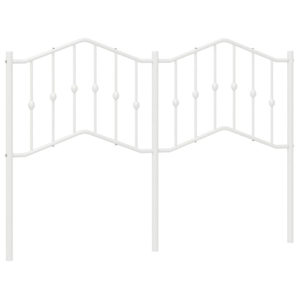 vidaXL Metalinis galvūgalis, baltos spalvos, 140cm