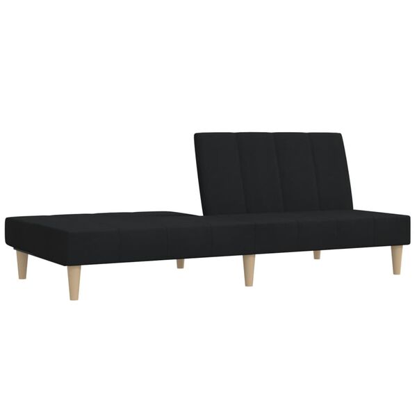 vidaXL Dvivietė sofa-lova, juodos spalvos, audinys