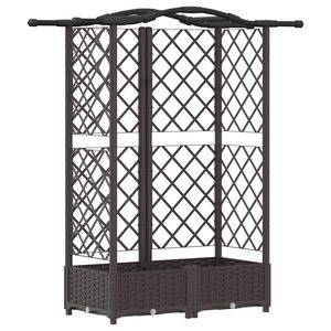 vidaXL Pakeltas lovas su trelėmis ir stogu Ruda 124 x 40 x 123 cm PP