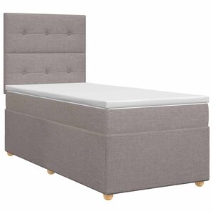 vidaXL Spyruoklinė lova su čiužiniu Taupe 90 x 190 cm Audinys