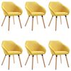 vidaXL Valgomojo kėdės, 6 vnt., geltonos spalvos, audinys (3x283466)