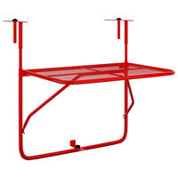 vidaXL Balkono staliukas, raudonos spalvos, 60x40cm, plienas