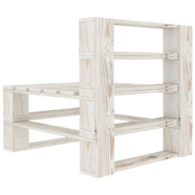 vidaXL Sodo baldų komplektas iš palečių, 6 dalių, baltas, mediena