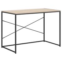 vidaXL Kompiuterio stalas, juodos ir ąžuolo spalvos, 110x60x70cm, MDP