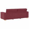 vidaXL Sofa 3 pcs Vyno raudona 220 x 80 x 84 cm Lino mi&scaron;inio audinys