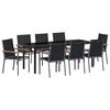 vidaXL Sodo valgomojo komplektas 9 pcs Juoda Miltelinis plienas