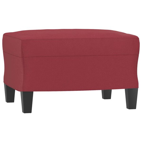 vidaXL Trivietė sofa su pakoja, raudonojo vyno, 180cm, dirbtinė oda