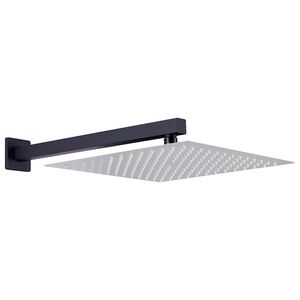 vidaXL Du&scaron;o atrama, juoda, 30cm, nerūdijantis plienas 201, kvadratinė
