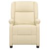vidaXL Atlo&scaron;iamas krėslas, kreminės spalvos, tikra oda