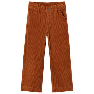 vidaXL Vaiki&scaron;kos kelnės, smėlio spalvos, velvetas, 92 dydžio