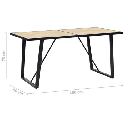 vidaXL Valgomojo stalas, ąžuolo spalvos, 160x80x75cm, MDF