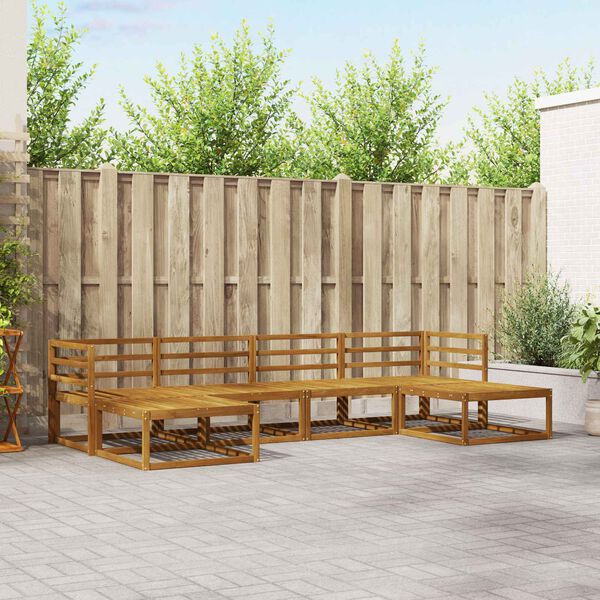 vidaXL Lauko sofos komplektas 6 pcs Natūrali Kietos akacijos mediena