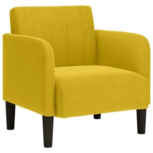 vidaXL Sofa-kėdė su porankiais, geltona, 54 cm, aksomas