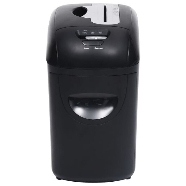 vidaXL Popieriaus smulkintuvas, juodas, 10 lak&scaron;tų, maži gabaliukai