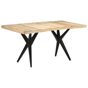 vidaXL Valgomojo stalas, 160x80x76cm, neapdorota mango mediena