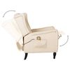 vidaXL Atlošiamas masažinis krėslas, kreminės spalvos, audinys