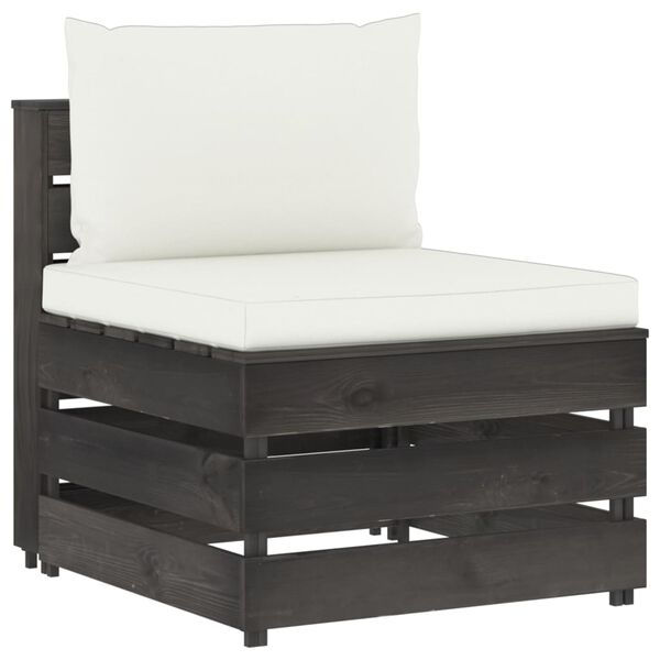 vidaXL Sodo komplektas su pagalvėlėmis, 3 dalių, impregnuota mediena