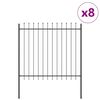 vidaXL Sodo tvora WOERDEN 8 vnt. 13,6 x 1,5 m Miltelinis plienas Pilka