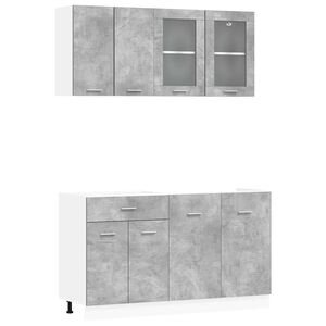 vidaXL Virtuvės vienetas Lyon 4 pcs Betono pilka Apdirbta mediena