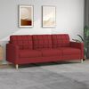 vidaXL Trivietė sofa, raudonojo vyno spalvos, 180cm, audinys