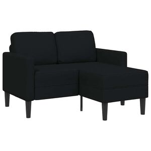vidaXL 2-vietė sofa su L formos juodu 125 cm audiniu