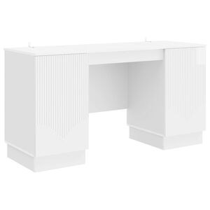 vidaXL Stalas Itin blizgi balta 142,5 x 50 x 75 cm Apdirbta mediena