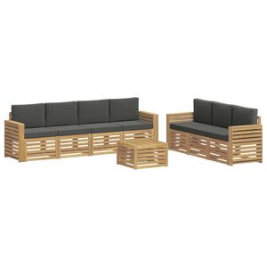 vidaXL Sofų komplektai 8 vnt. Balta ir antracito Poliesteris