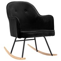 VidaXL Supama kėdė, juodos spalvos, aksomas