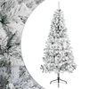 vidaXL Dirbtinė Kalėdų eglutė 210 cm PVC ir Plienas Žalia ir balta