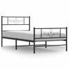 vidaXL Lovos rėmas su galvūgaliu/kojūgaliu, juodas, 100x190cm, metalas