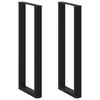 vidaXL Baro stalo kojos, U formos, 2 vnt., juodos, 50x(110-111) cm, plienas