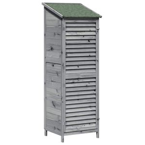 vidaXL Sodo Sandėlys Pilka 59 x 56 x 176 cm Kietasis pu&scaron;inis medis