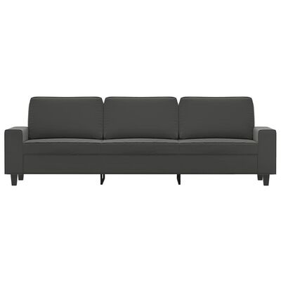 vidaXL Trivietė sofa, tamsiai pilka, 210cm, mikropluošto audinys