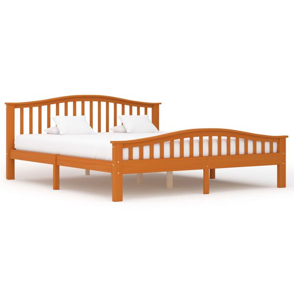 vidaXL Lovos rėmas su 2 stalčiais, medaus rudas, 180x200cm, pušis