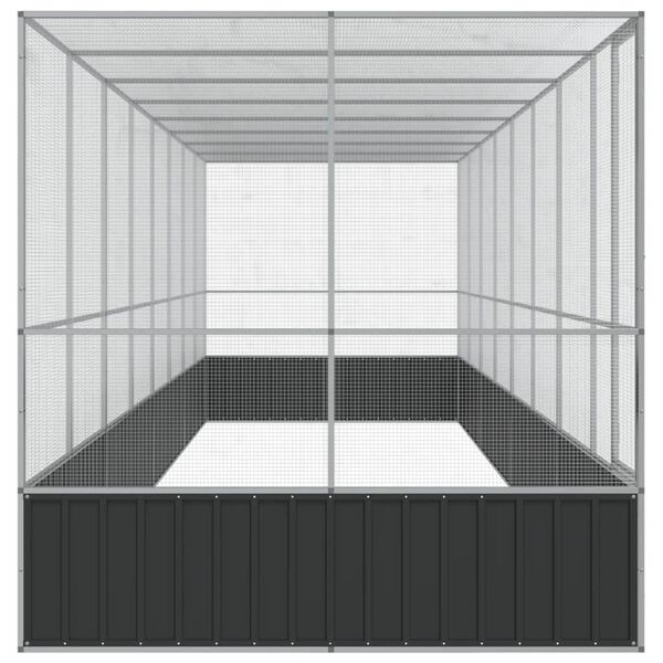 vidaXL Paukštidė su prailginimu, sidabrinė, 832x207x212cm, plienas