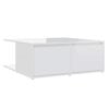 vidaXL Kavos staliukas, baltas, 80x80x31cm, MDP, labai blizgus