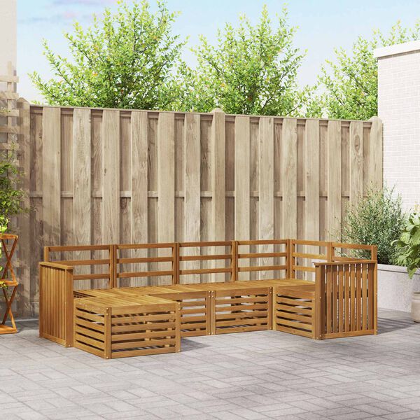 vidaXL Sofų komplektai 6 pcs Natūrali Kietos akacijos mediena