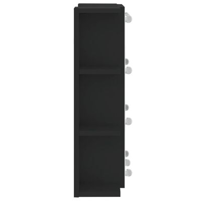 vidaXL Veidrodinė spintelė su LED apšvietimu, juoda, 70x16,5x60cm