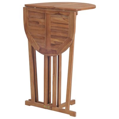 vidaXL Sulankstomas baro stalas, 100x65x105cm, tikmedžio med. masyvas
