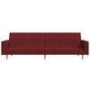vidaXL Dvivietė sofa-lova su pakoja, vyno raudonos spalvos, audinys