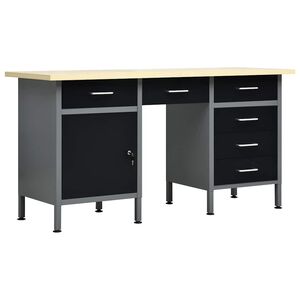 vidaXL Darbastalis, juodos spalvos, 160x60x85cm, plienas