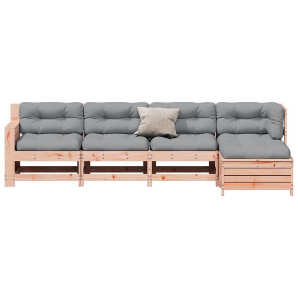 vidaXL Sodo poilsio komplektas su pagalvėlėmis, 5 dalių, douglas eglė