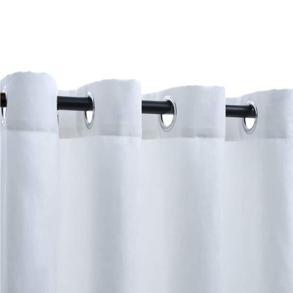 vidaXL Naktinės užuolaidos su žiedais, 2vnt., balsvos, 140x225cm