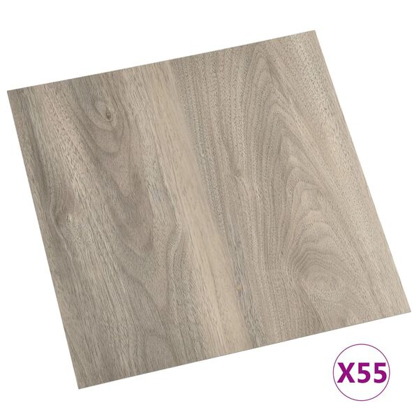 vidaXL Grindų plokštės, 55vnt., taupe, 5,11m², PVC, prilimpančios