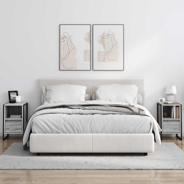 vidaXL Naktinis staliukas su stalčių Pilkas Sonoma 39,5 x 30 x 50 cm