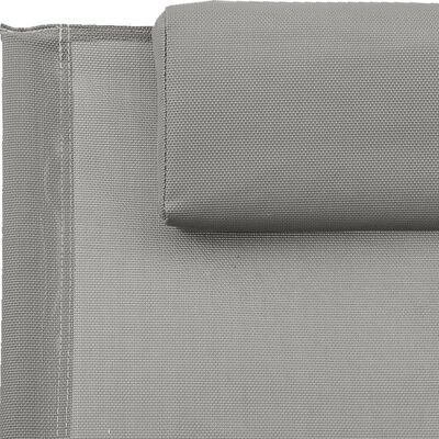 vidaXL Saulės gultas su pagalve, pilkos spalvos, plienas/tekstilenas