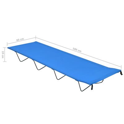 vidaXL Stovyklavimo gultas, mėlynas, 180x60x19cm, audinys ir plienas