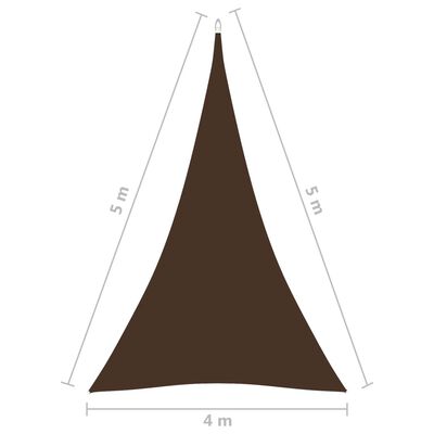 vidaXL Uždanga nuo saulės, ruda, 4x4x5m, oksfordo audinys, trikampė